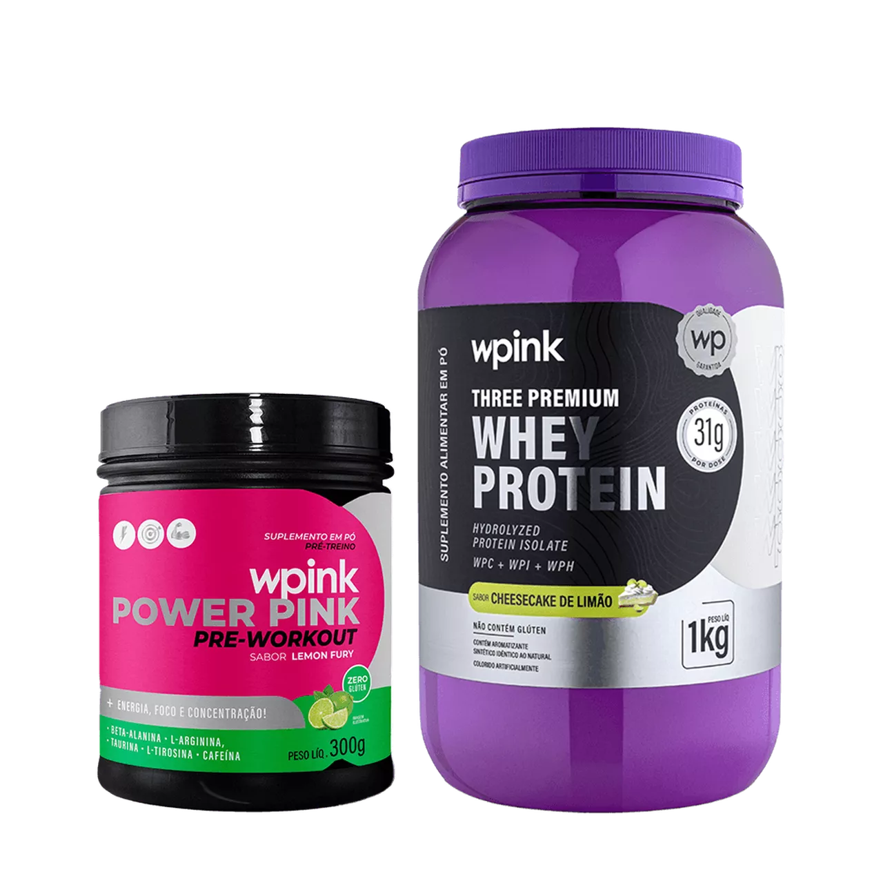 whey protein cheesecake de limão – 1 kg + super power pink de limão – 300g