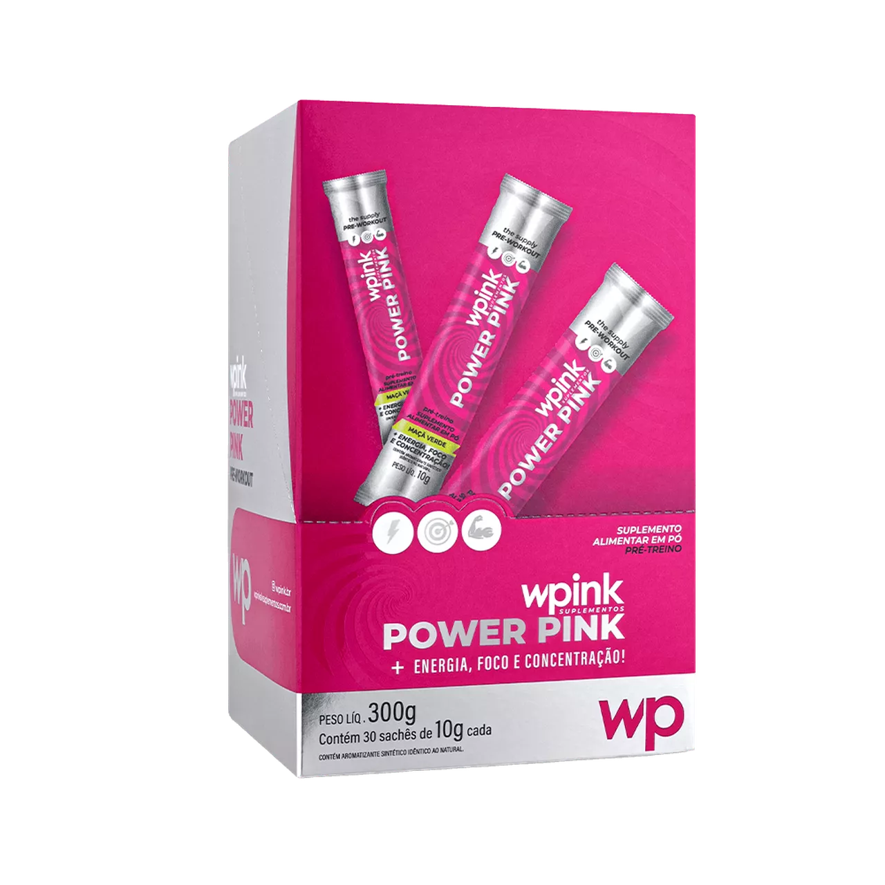 power pink de maçã verde - pré-treino – 300g - Imagem 4