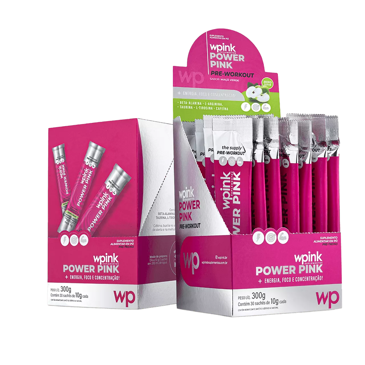 power pink de maçã verde - pré-treino – 300g - Imagem 5