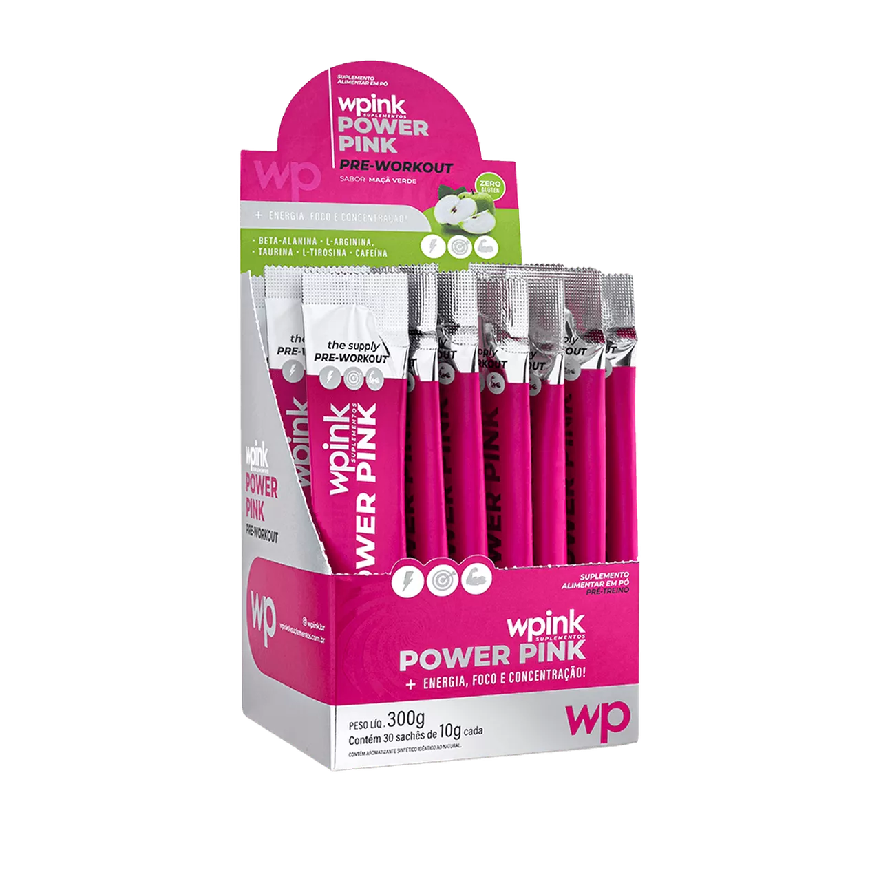 power pink de maçã verde - pré-treino – 300g - Imagem 6