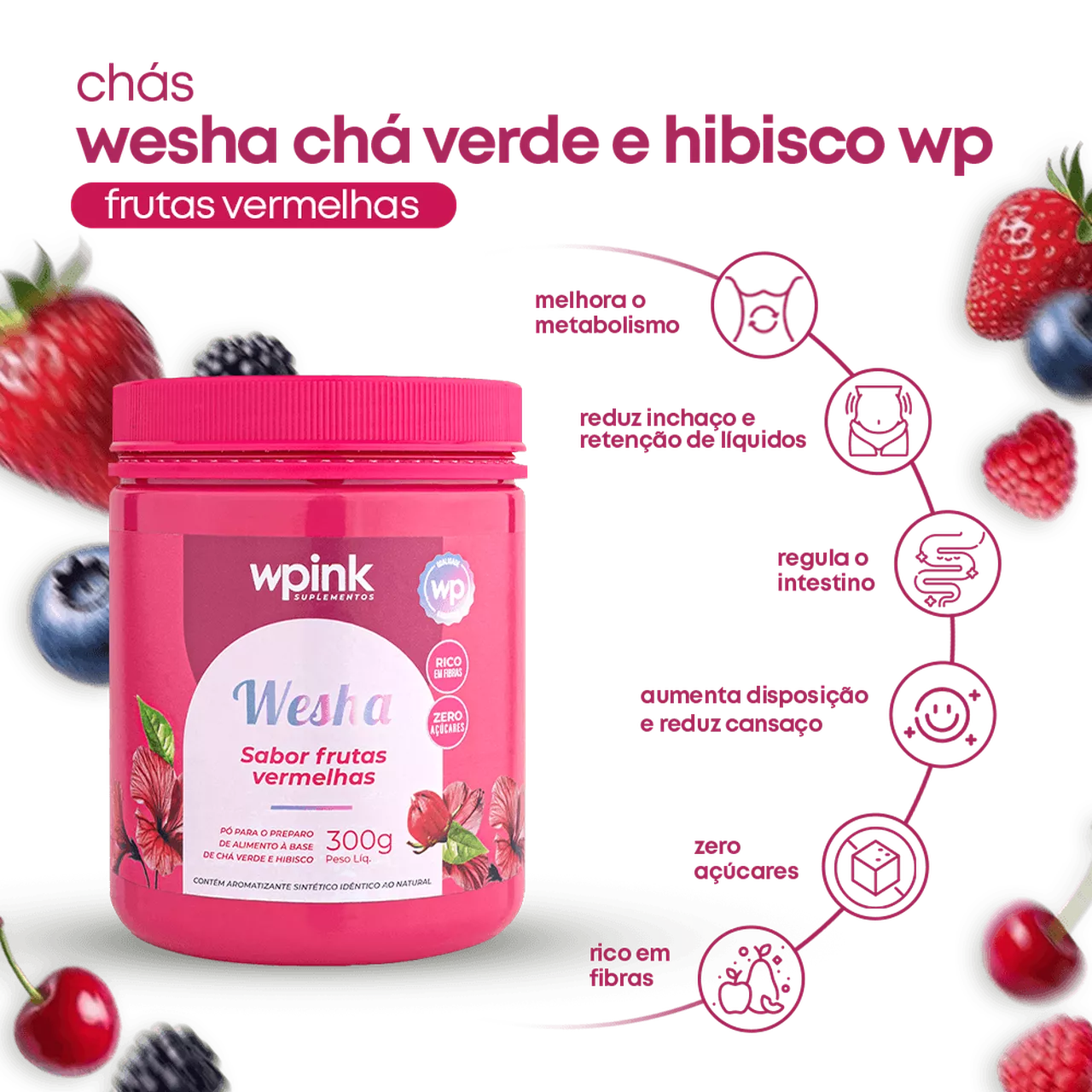 wesha chá verde e hibisco - 300g - Imagem 2